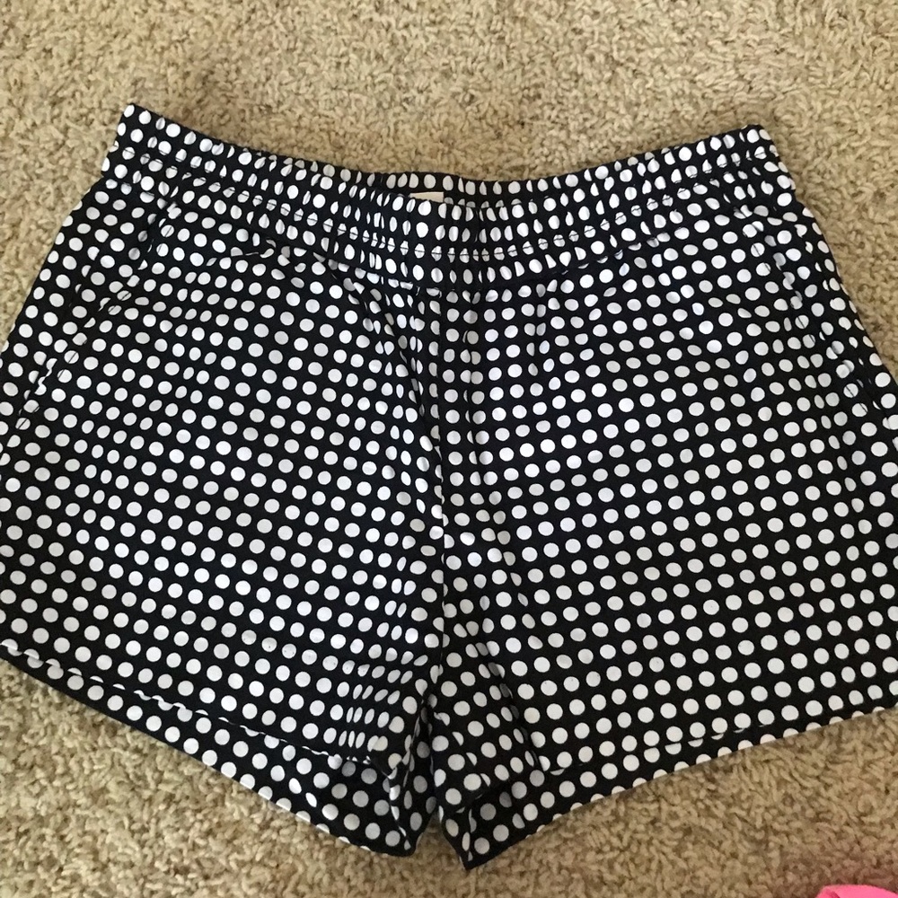 Black and white polka dot shorts
